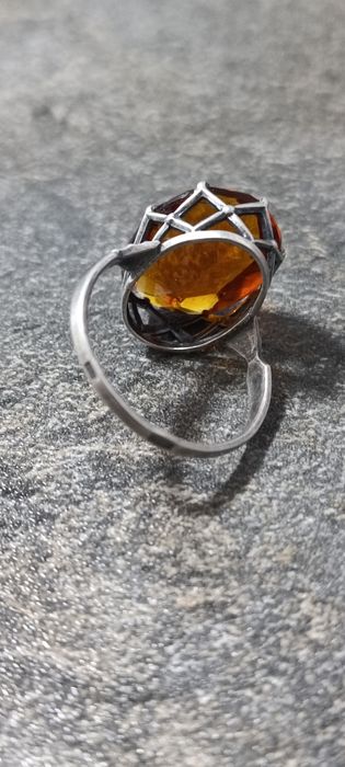 Серебряное кольцо 875 проба Цетрин винтаж СССР