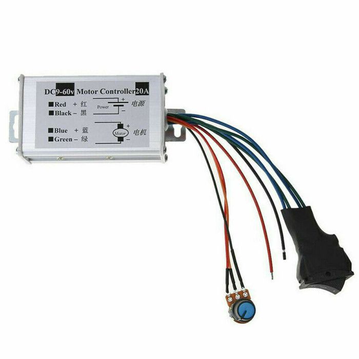 Regulator de turatie motor cc PWM 20A 9-60V -Schimbare sens. Nou!