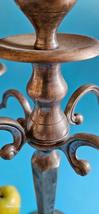 Голям  посребрен свещник