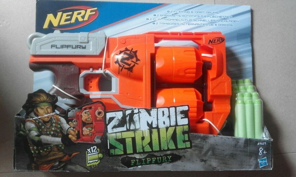 Set Pistol dublu Flipfury 12gloante moi Nerf ZombieStrike, nou,sigilat