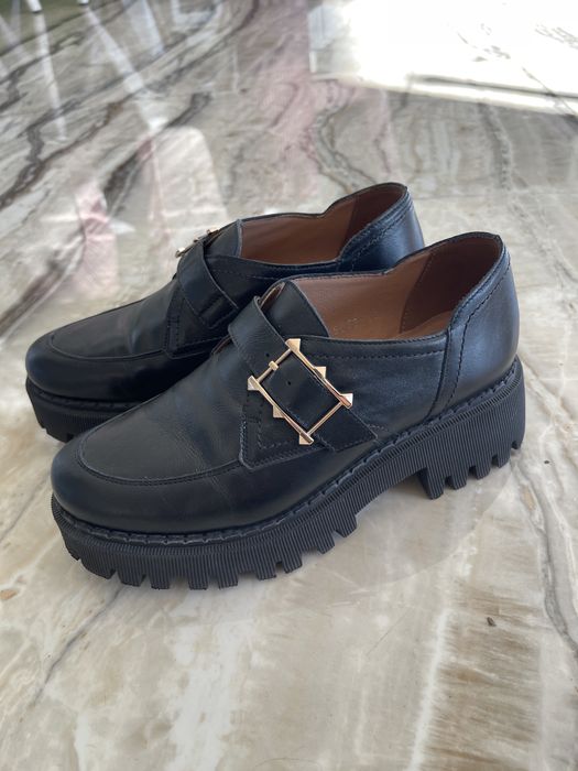 Pantofi cu platforma din piele naturala Marelbo