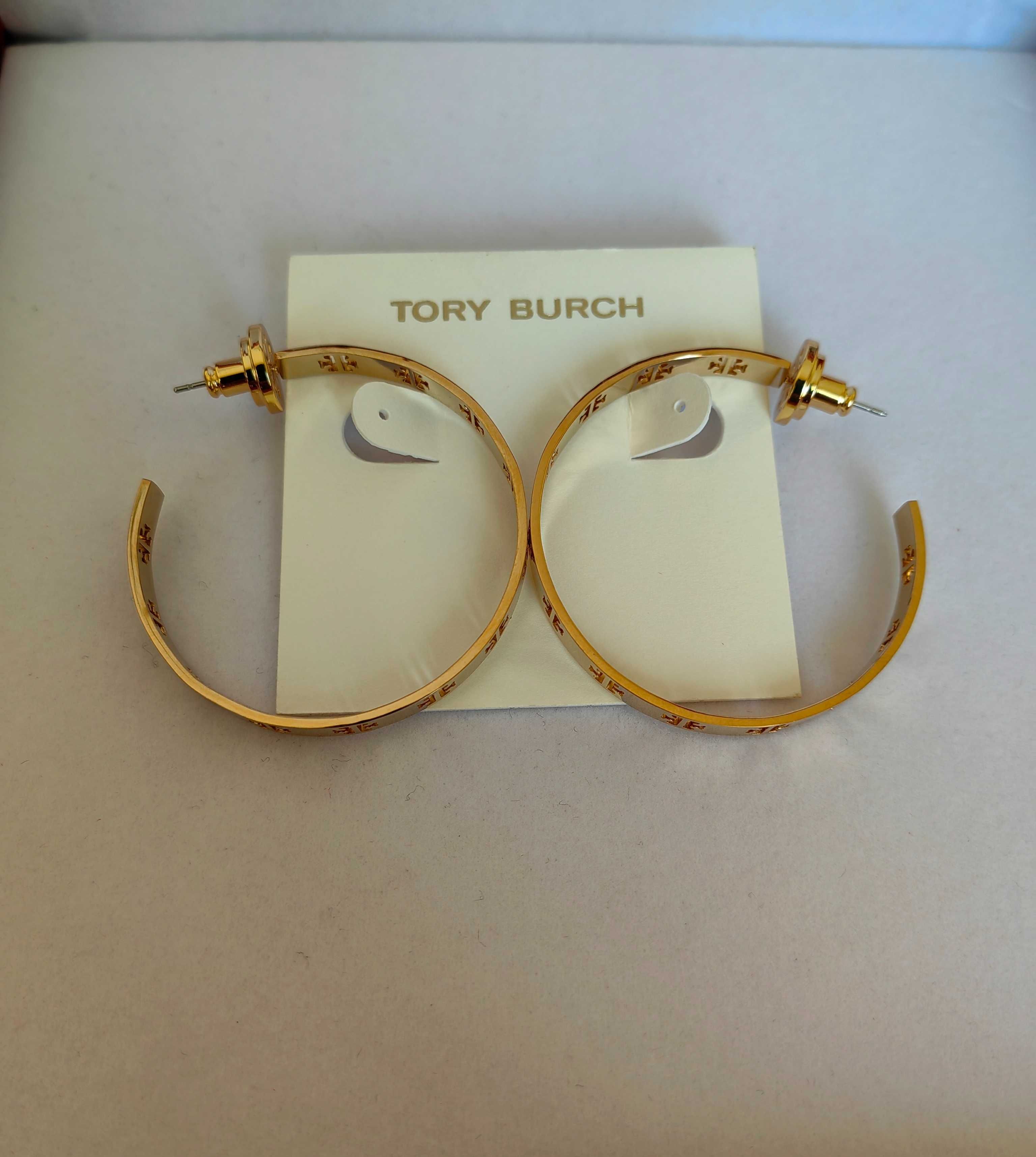 Обеци Tory Burch - Miller stud hoop earrings