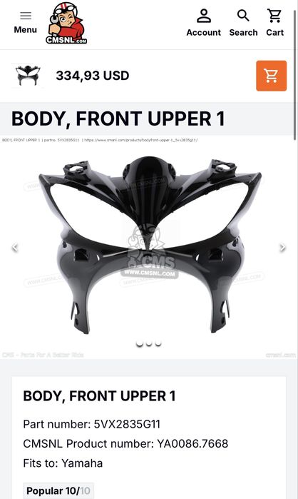 Carenă față Yamaha Fz-6 Fazer originală