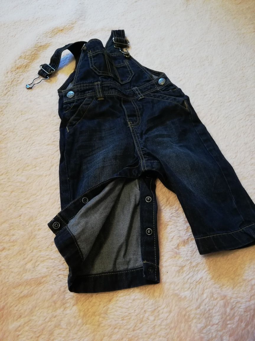 Salopeta 74, pantaloni moi, lot bluze bumbac Craciun 6-9 luni