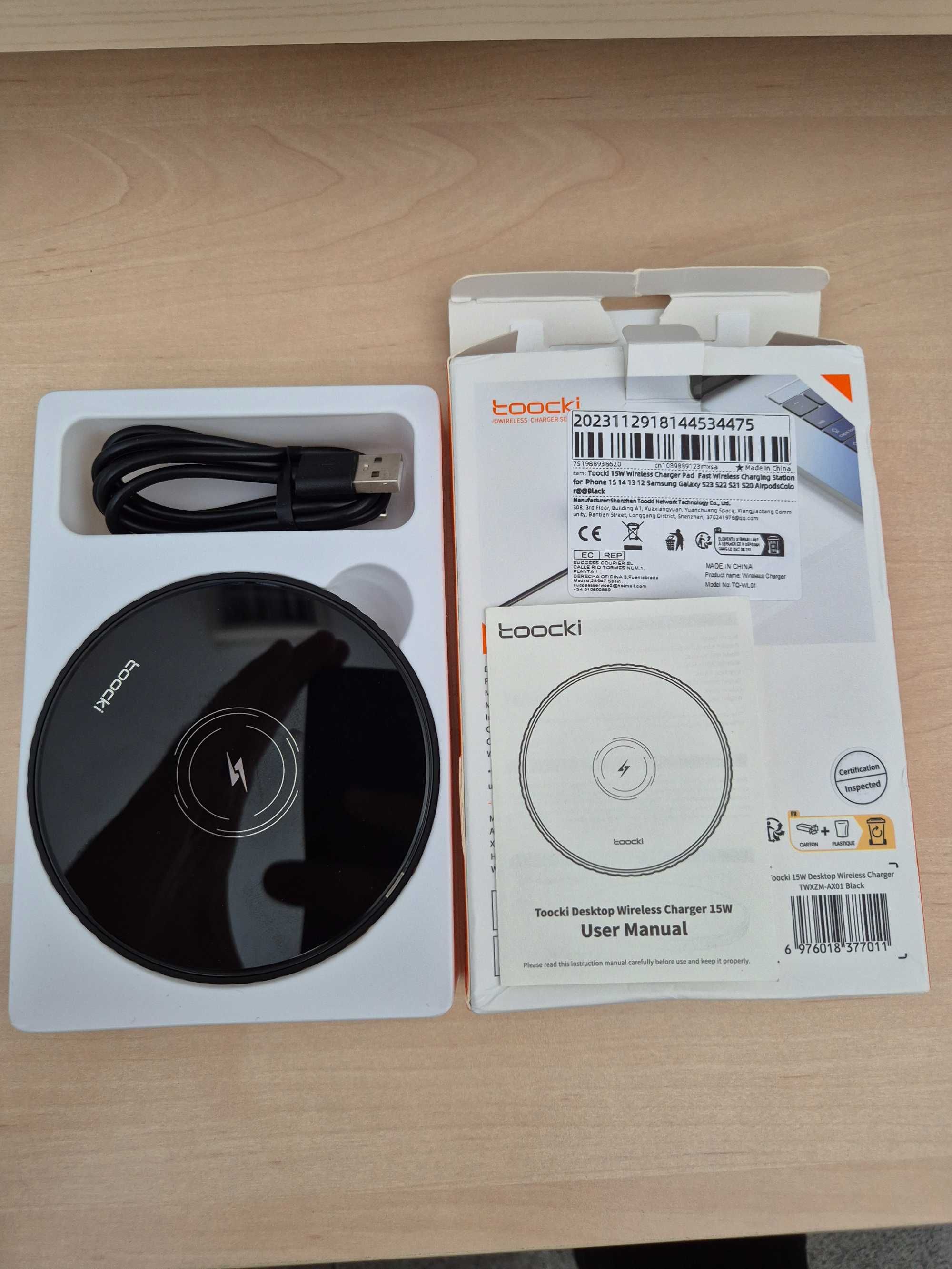 Безжично зарядно Fast Charger Toocki 15w