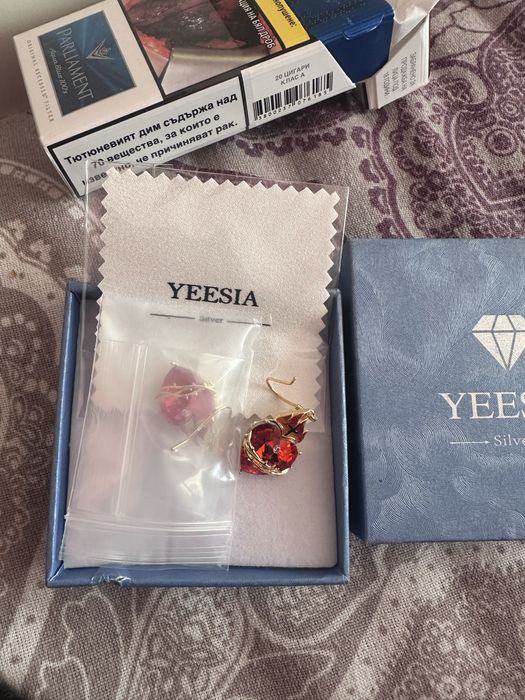 Сребърни обеци сърце