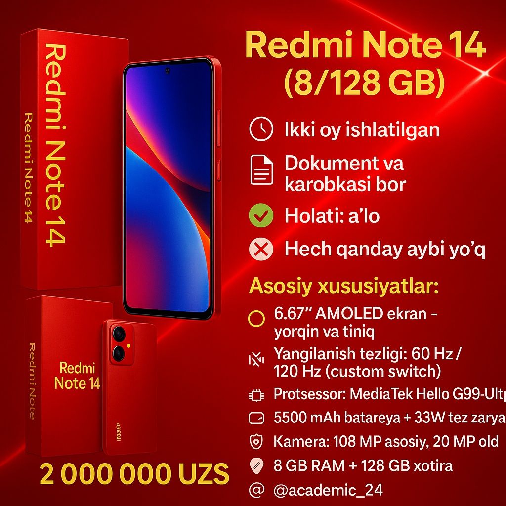Xiaomi Redmi note 14 8/128