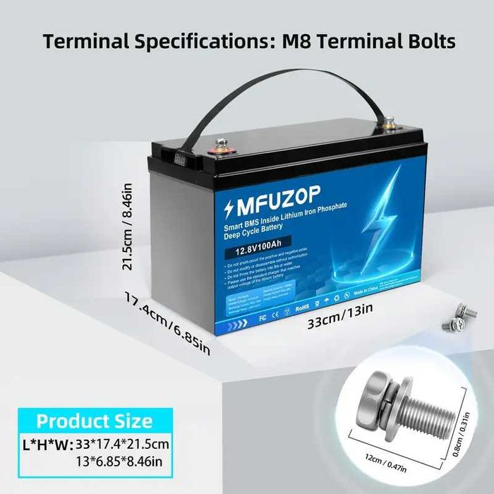 Baterie / Acumulator LiFePo4 / 12,80 V / 100A - 720 LEI