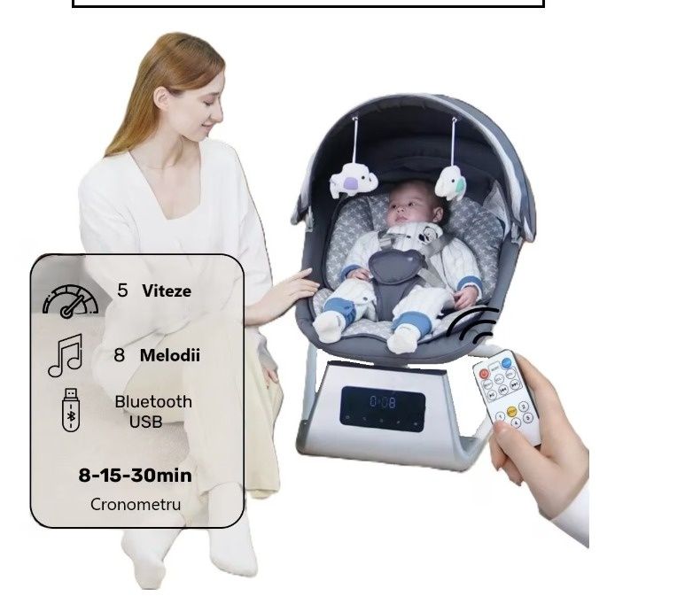 Balansoar electric cu telecomanda,bluethoot,5 viteze,melodi