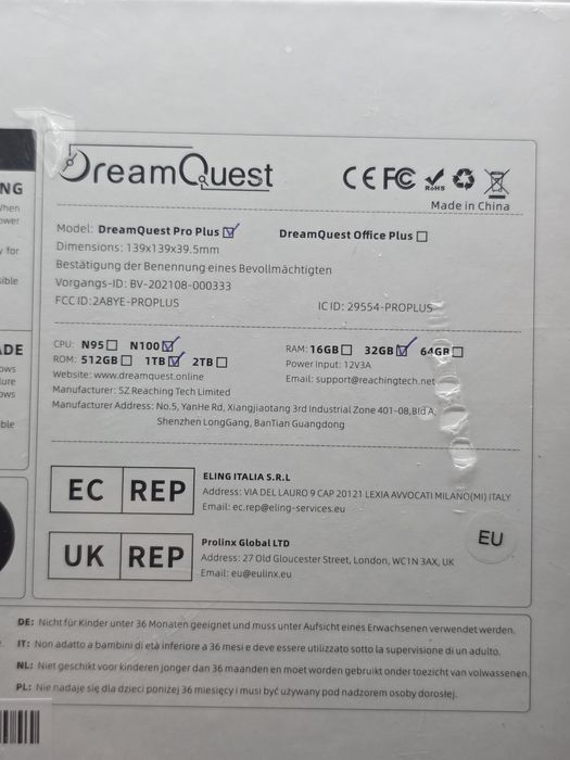 Mini PC DreamQuest 11 Pro Intel N100 (până la 3,4 GHz) 32 GB DDR4 1 TB
