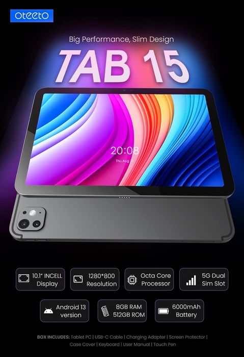 Planshet Tab 15 oteeto, kotta bollaniki