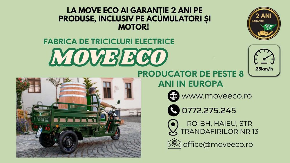 Triciclu electric MoveEco omologat limitat 25 km/h