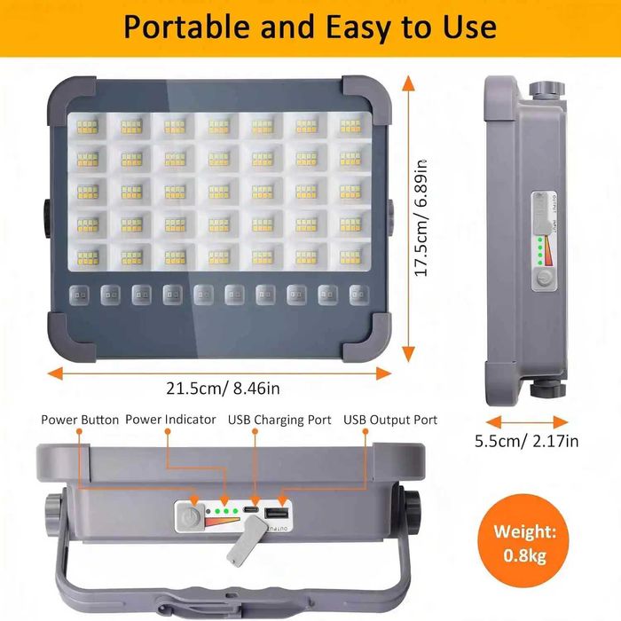 LED работна лампа 100W преносима