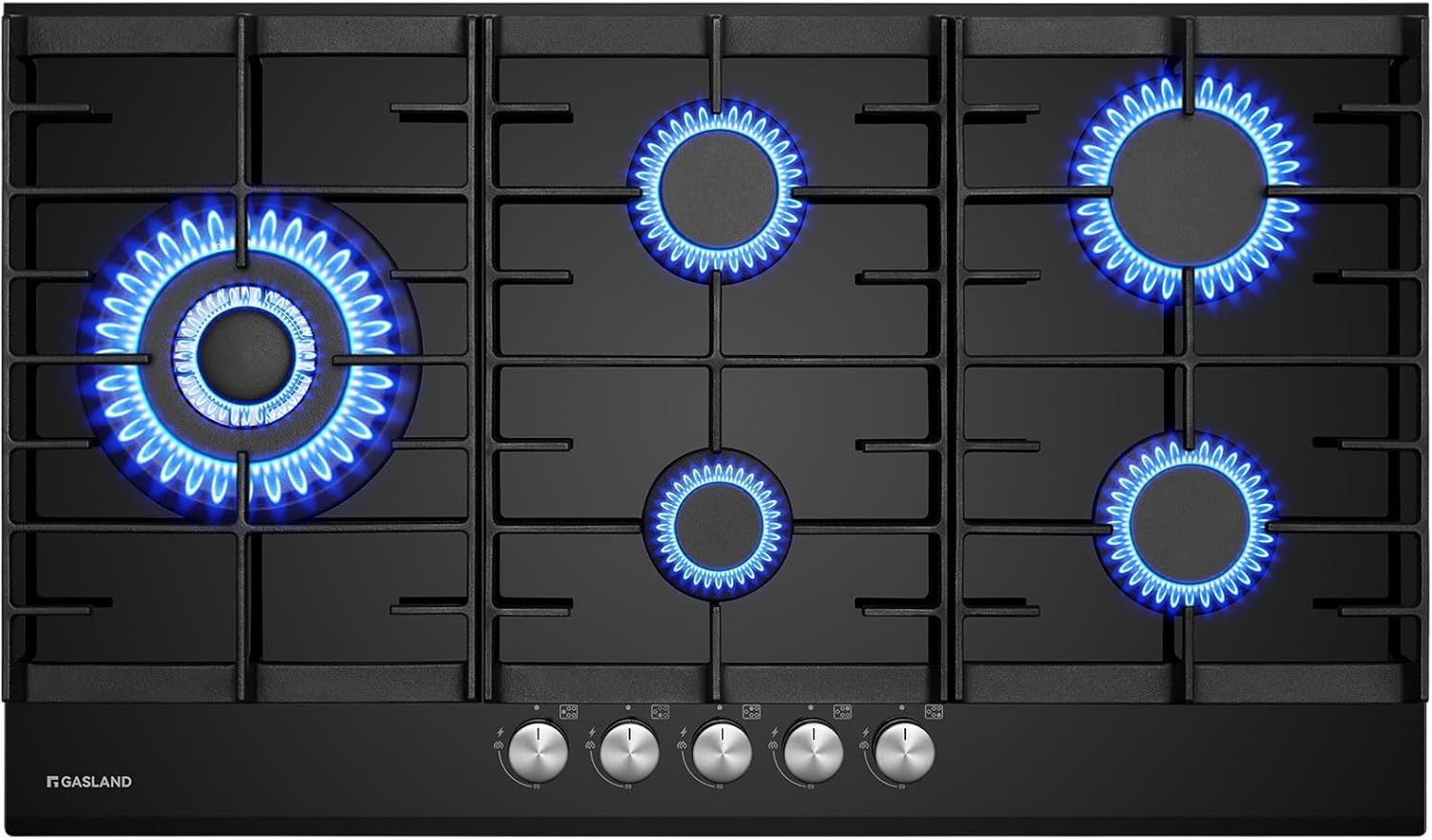 Газов плот за вграждане, 5 зони, 90см, 10400W, чугунени скари