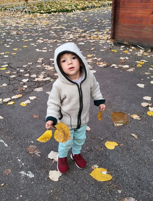 HANDMADE - Jachetă fleece din lână merinos