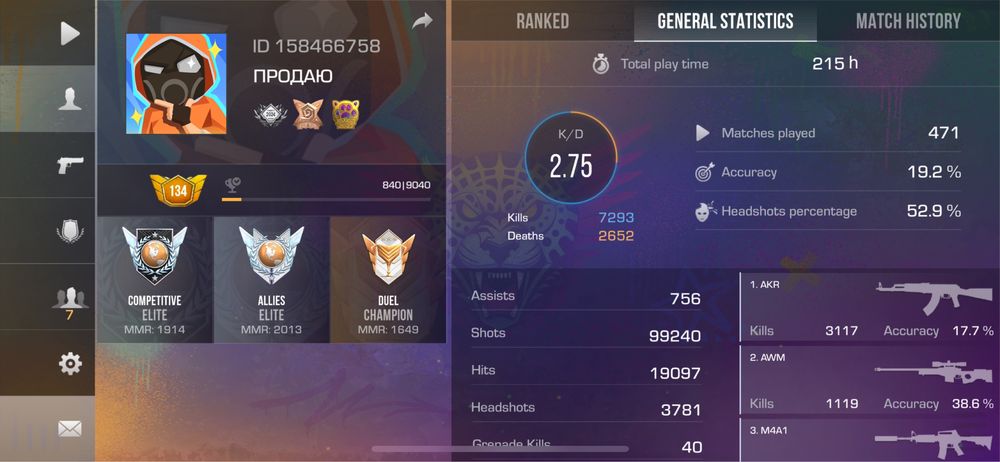 Аккаунт Standoff 2