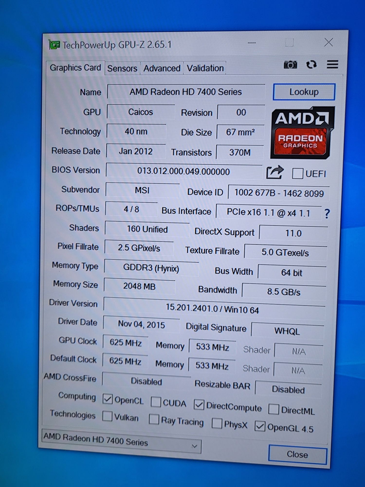Mini PC Packard Bell AMD E1-1200 1.40GHz 8GBDDR3 SSD120Gb ATI R5 230