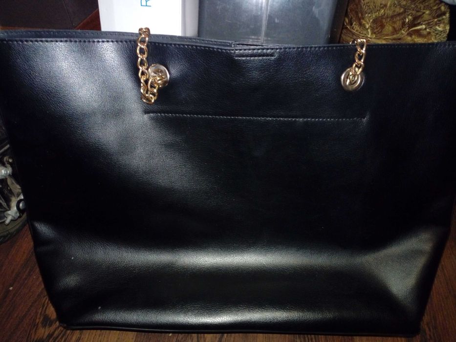 Geanta dama din piele original ANNA FIELD negru nou