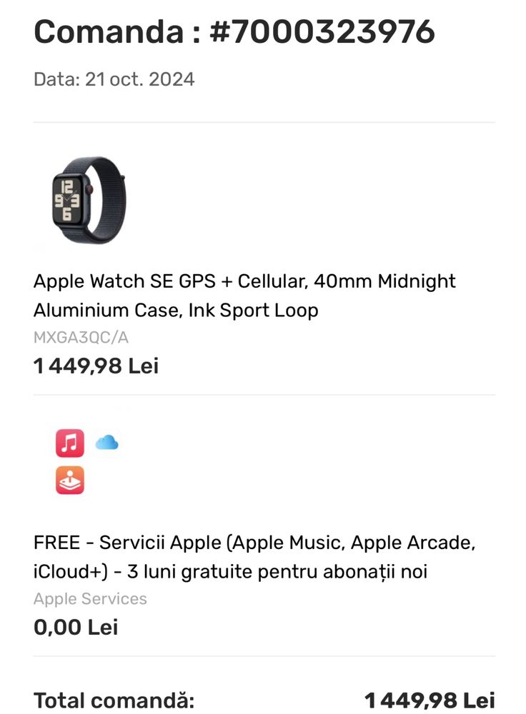 Vand Apple Watch SE 2+Cellular 40mm