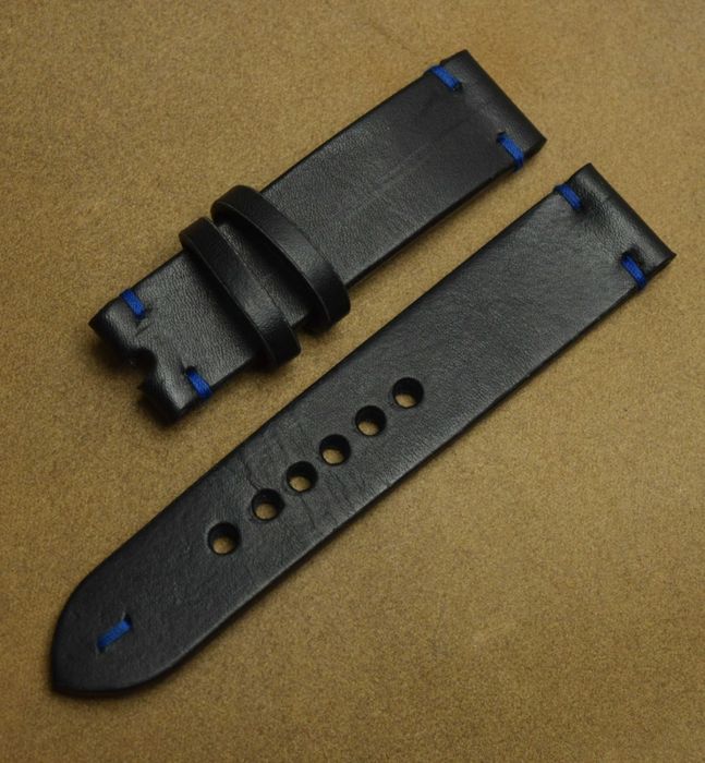 Каишка за часовник Естествена кожа ръчна изработка черен цвят