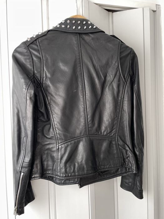 Geaca biker de piele Mango, XS