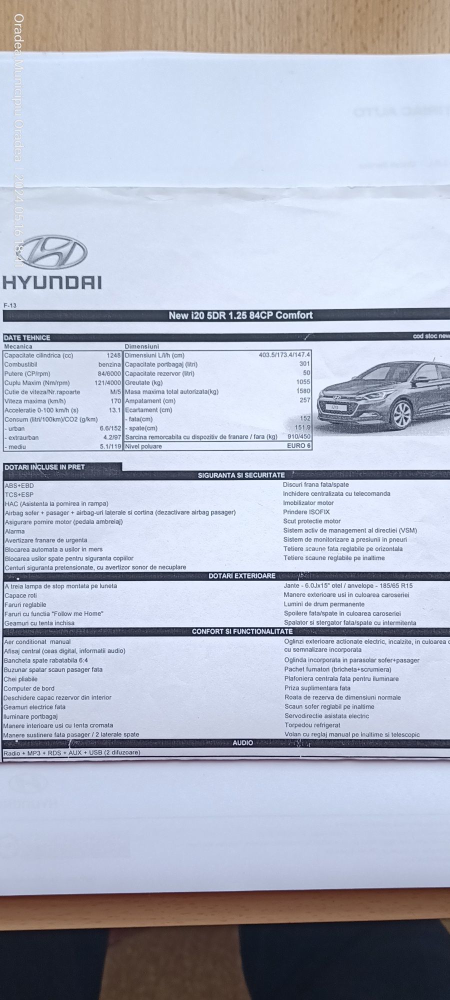 Mașina hyundai i20