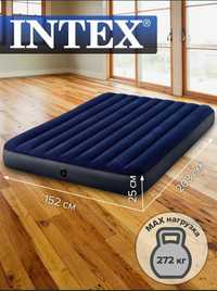 Продажа двухместный надувной воздушный матрас Intex с насосом и подушк