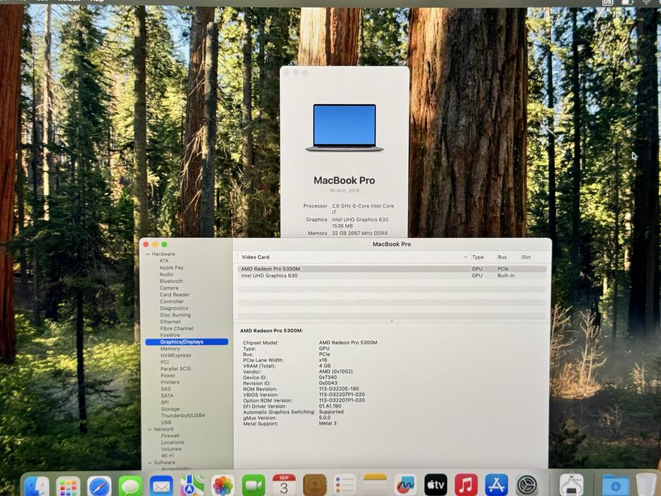 Като Нов *32GB Ram*16’Macbook Pro 16’ 2019/i7-9850H/512GB SSD/5300M