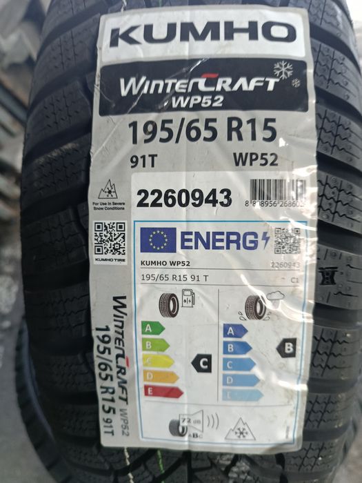 НОВИ ЗИМНИ -15цола -195/65-1бр.-107лв.-"KUMHO"с монтаж и баланс