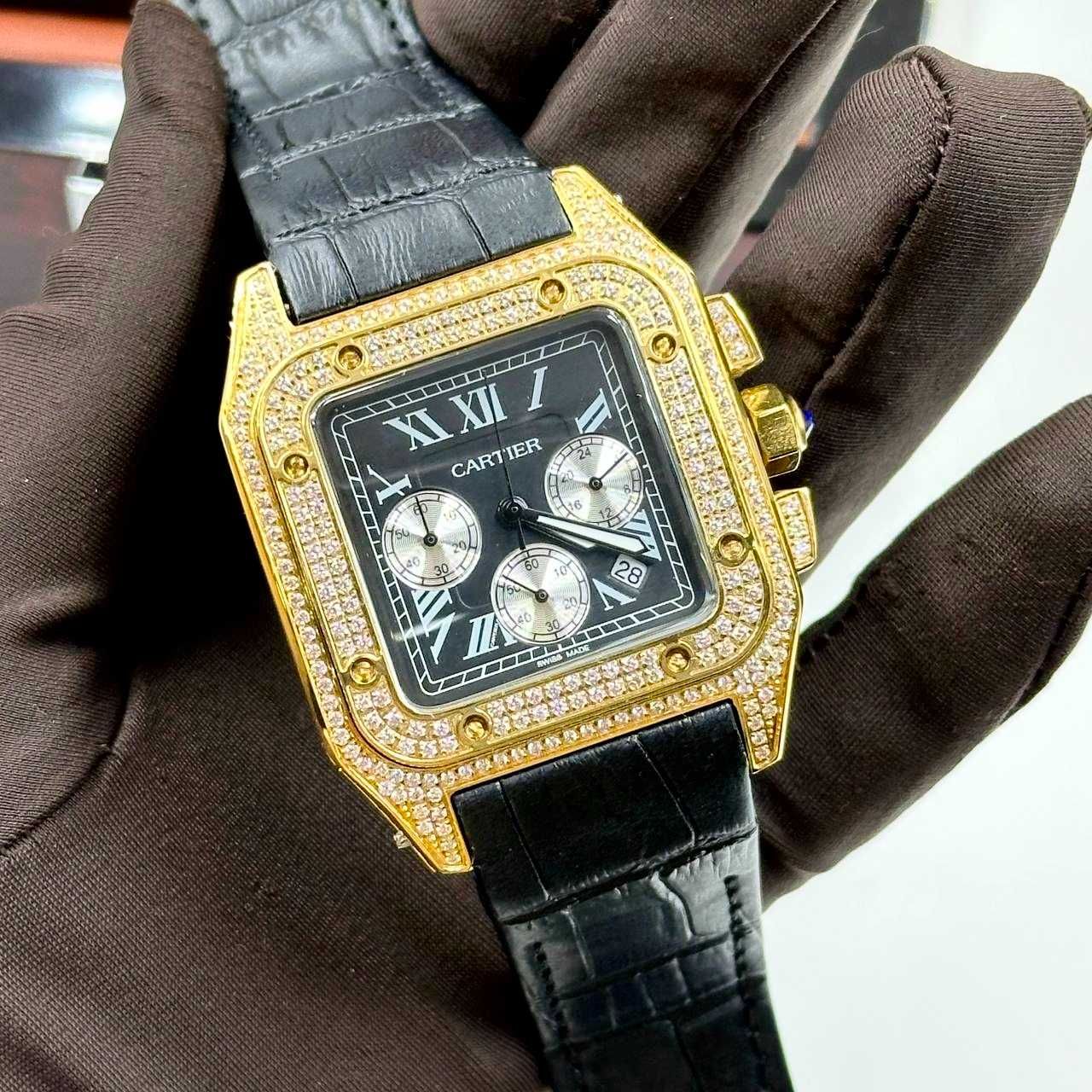 Часовници Cartier Santos 100XL пълен диамант - колекция