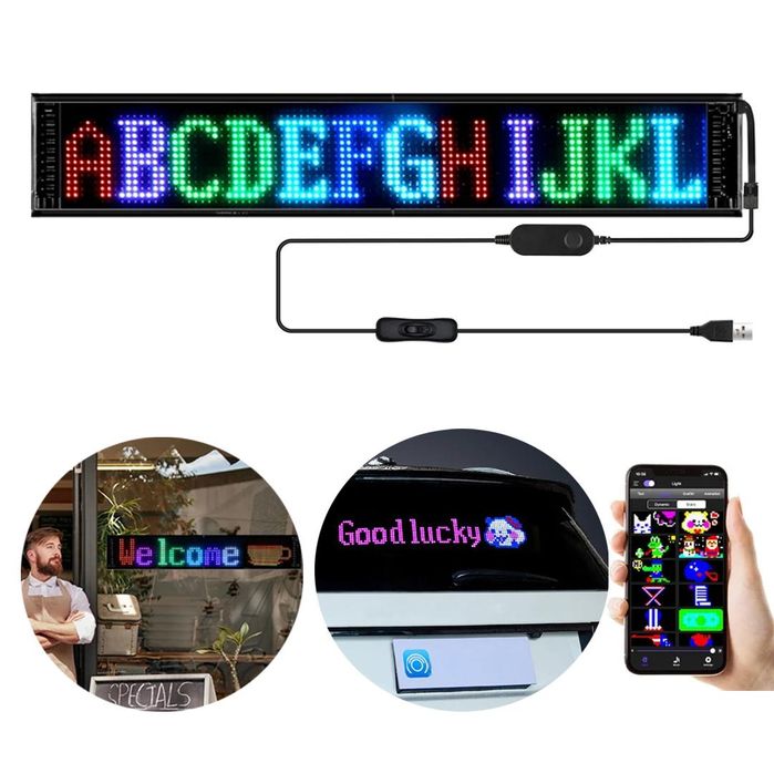 програмируем led дисплей, огромни ярки led скролиращи табели, usb ...