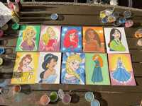 Pictură cu nisip colorat *Princess Pack* - 10 planse, 12 culori