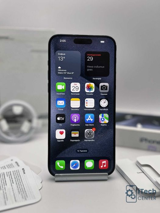 iPhone 15 Pro MAX, 256GB, Blue Titanium, ЧИСТО НОВ, 1г. ГАРАНЦИЯ!