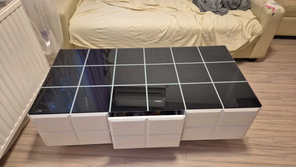 Masuta cafea MDF + sticla securizata 150 / 60