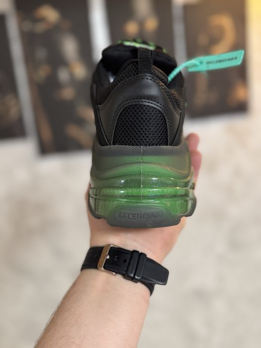 Adidasi Unisex Balnciaga Triple S Negru & Verde!