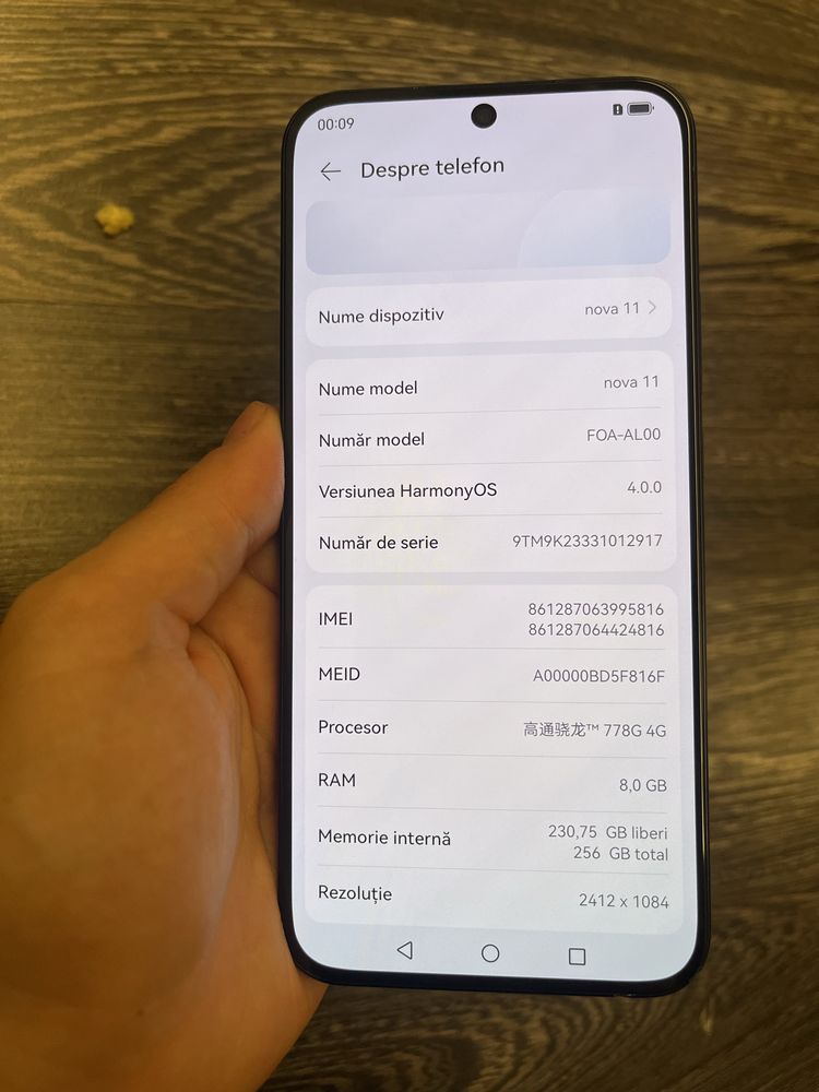 Vand/schimb Huawei Nova 11,256gb