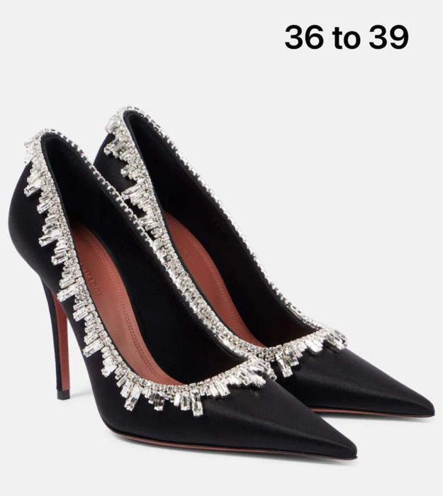 New Season Amina Muaddi 105mm crystal-embellished pumps