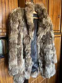 Дамско палто с естествен косъм от сибирска лисица