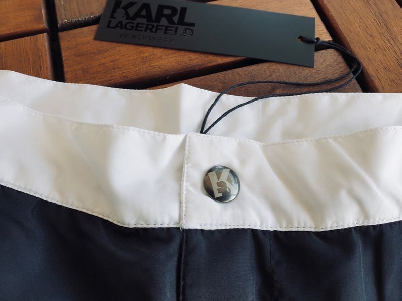 KARL LAGERFELD - XL Оригинални мъжки тънки бански в черен цвят