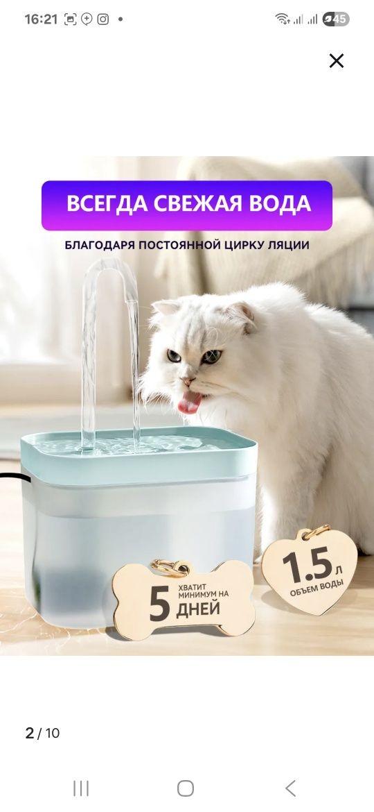Поилка для кошек и для животных