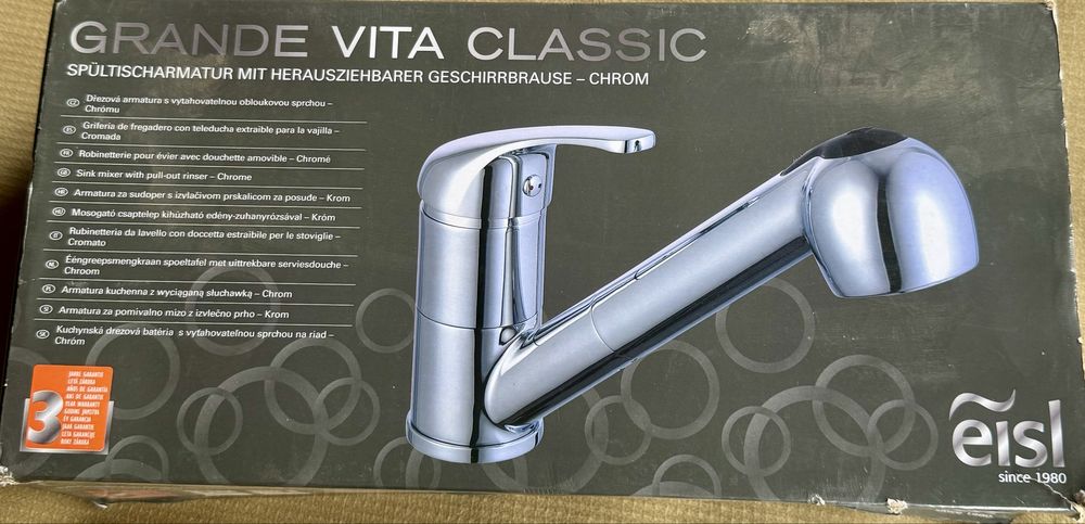 BATERIE DE CHIUVETA grande vita classic cu dus extratibil pentru vase