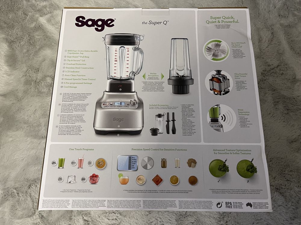 Blender Sage SBL920 Super Q, 2 L, 2400 wati, 12 trepte de viteza