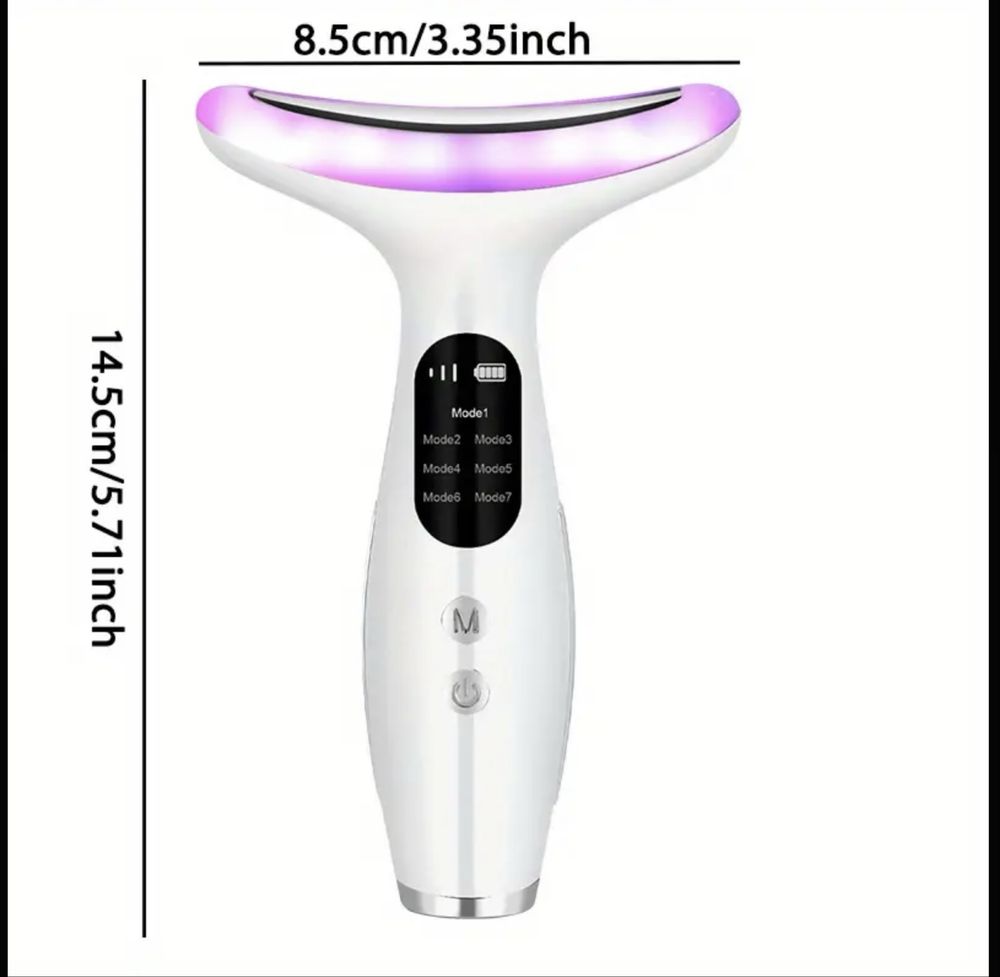 LED масажор за шия и лице – 7 цвята светлина, подмладяваща терапия