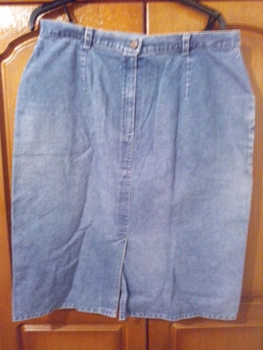 fusta blue denim jeans 48,croi drept,100% bumbac,vintage