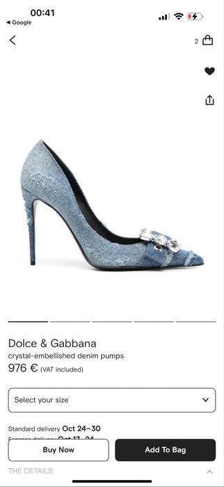 Dolce Gabbana crystal denim pumps