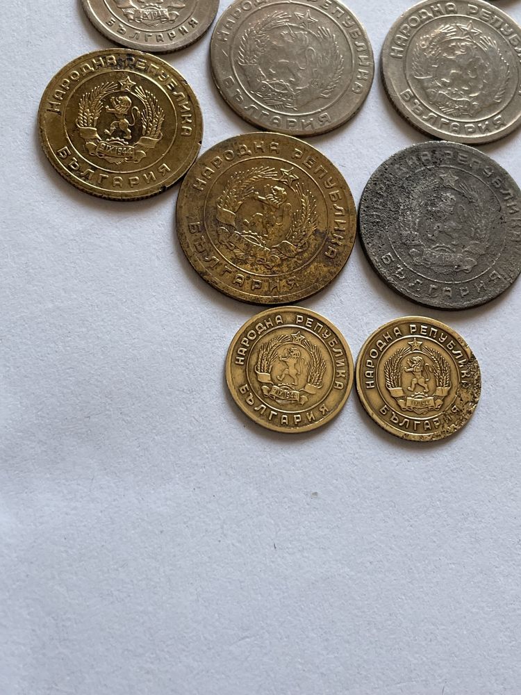 Монети стотинки 1951, 52, 54, 59 и 1 лев 1960 + Ленинградската 1 ст.