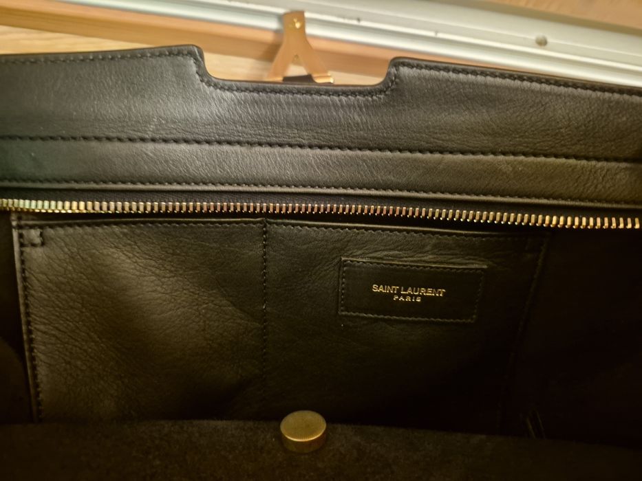 Geantă Saint Laurent Ligne Y originală, piele neagră