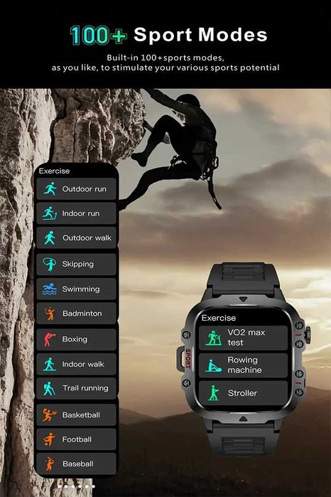 Smartwatch Daorkow Rugged Sport, model 2025, nou, sigilat.