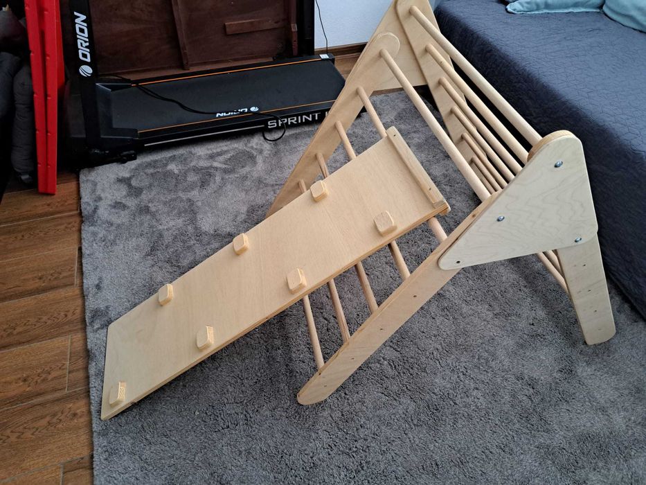 Triunghi pikler natur pliabil + rampa/tobogan