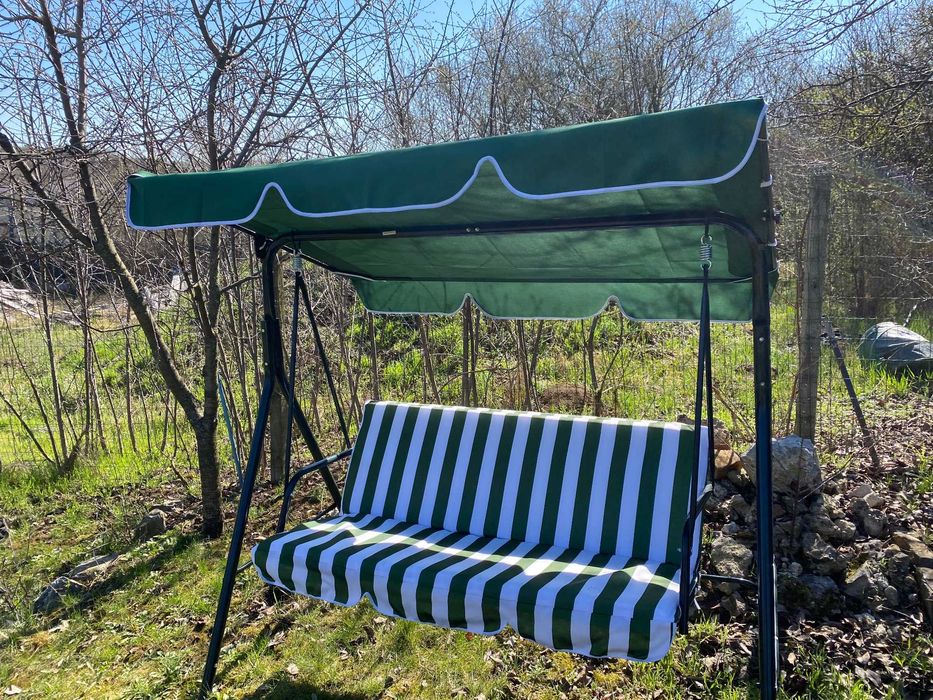 Balansoar gradina Lahore, verde, otel, 3 locuri, 200 kg